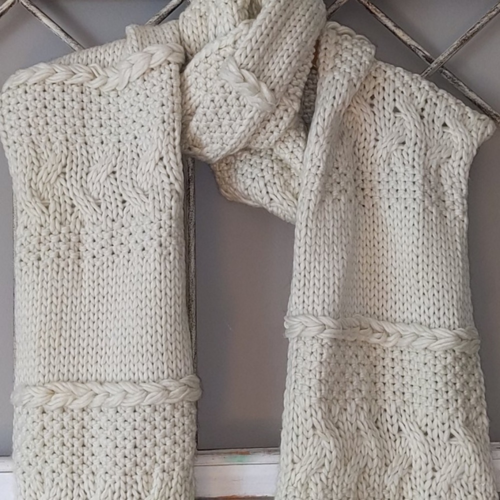 Altar’d State Ivory Cable Knit Scarf - Picture 3 of 5